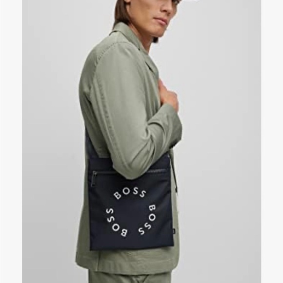 Boss Other - Boss Mens Envelope Crossbody Zip Bag Navy Blue